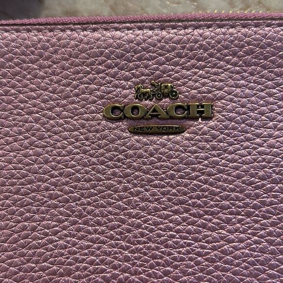 COACH Pink Metallic Large Wristlet - Picture 2 of 5